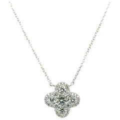 Diamond Pendant Necklace Flower Clover .56ct 18K Odelia Brand New MSRP $3, 750