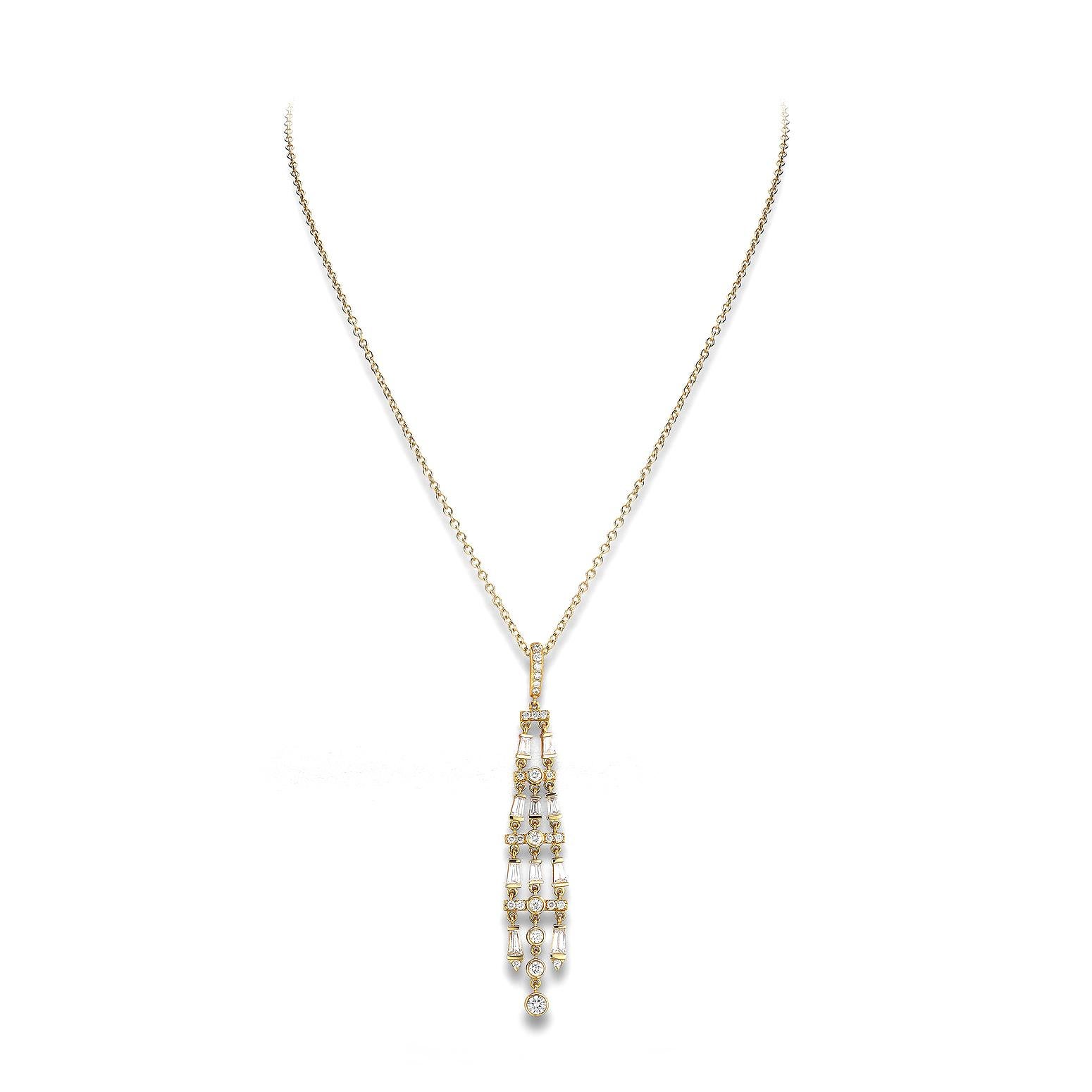 Contemporary Diamond Pendant Necklace For Sale