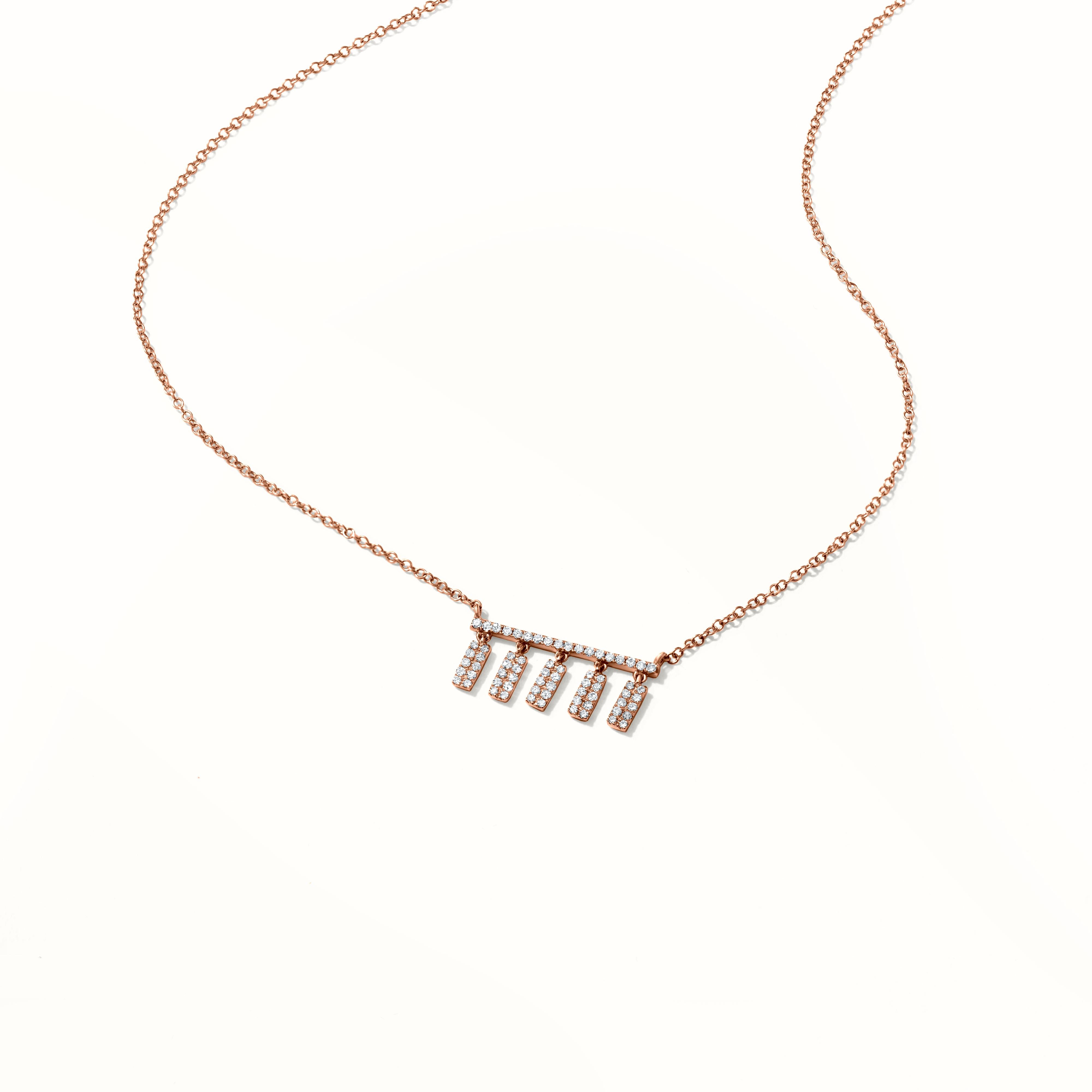 Luxle Diamond Pendant Necklace in 14k Rose Gold In New Condition For Sale In New York, NY