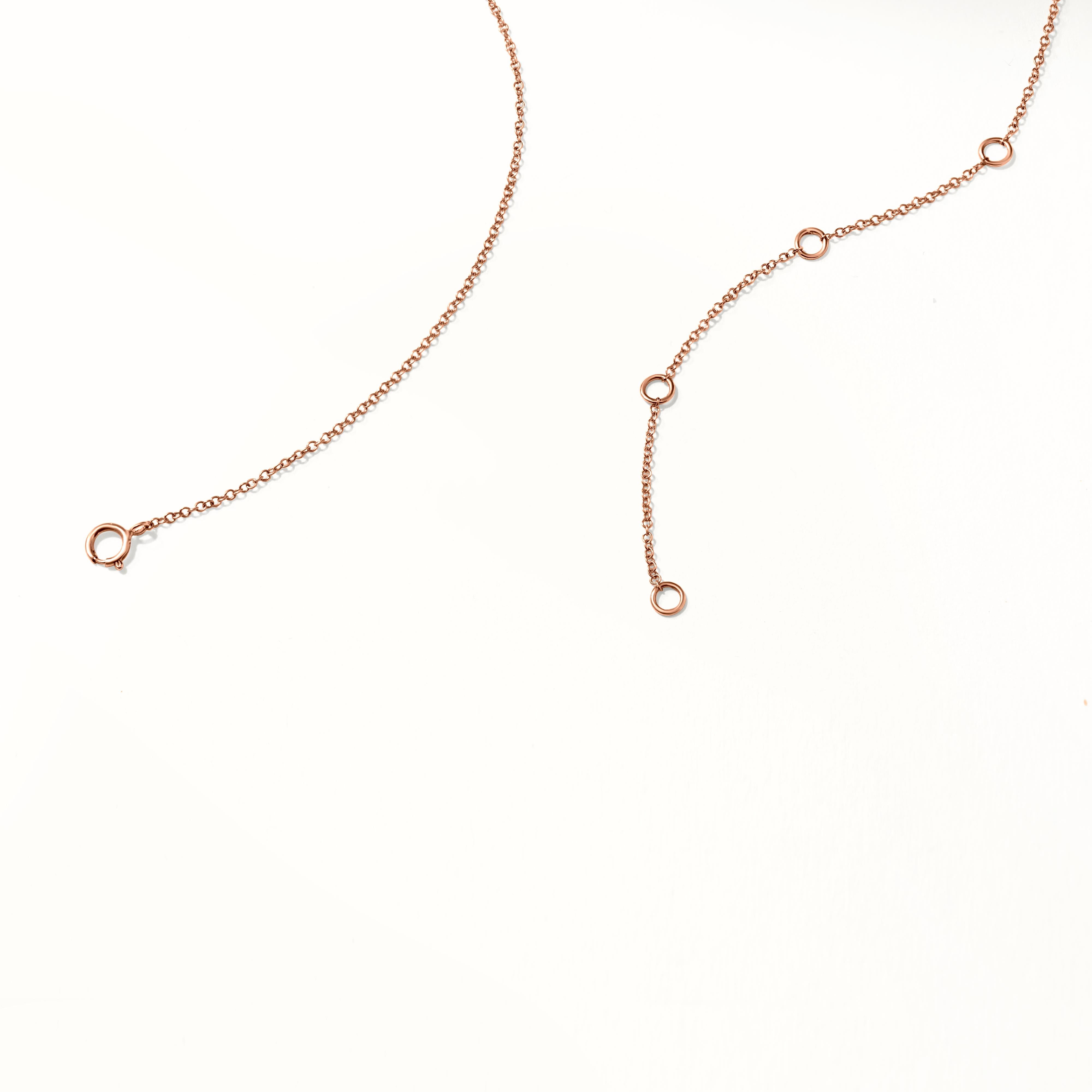 Women's Luxle Diamond Pendant Necklace in 14k Rose Gold For Sale