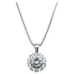 Diamond Pendant Necklace in 18 Karat White Gold