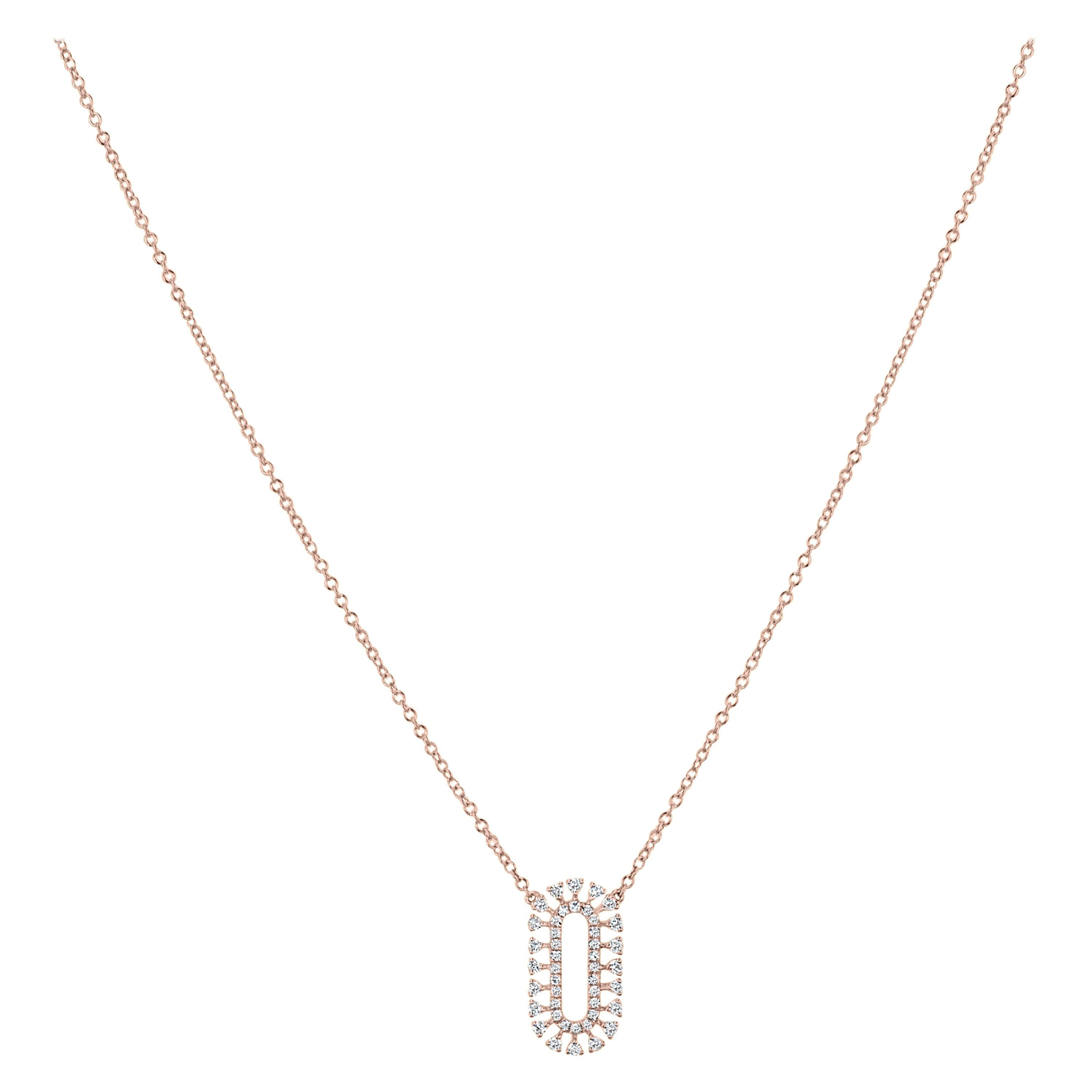 Diamond Pendant Necklace in 18k Rose Gold