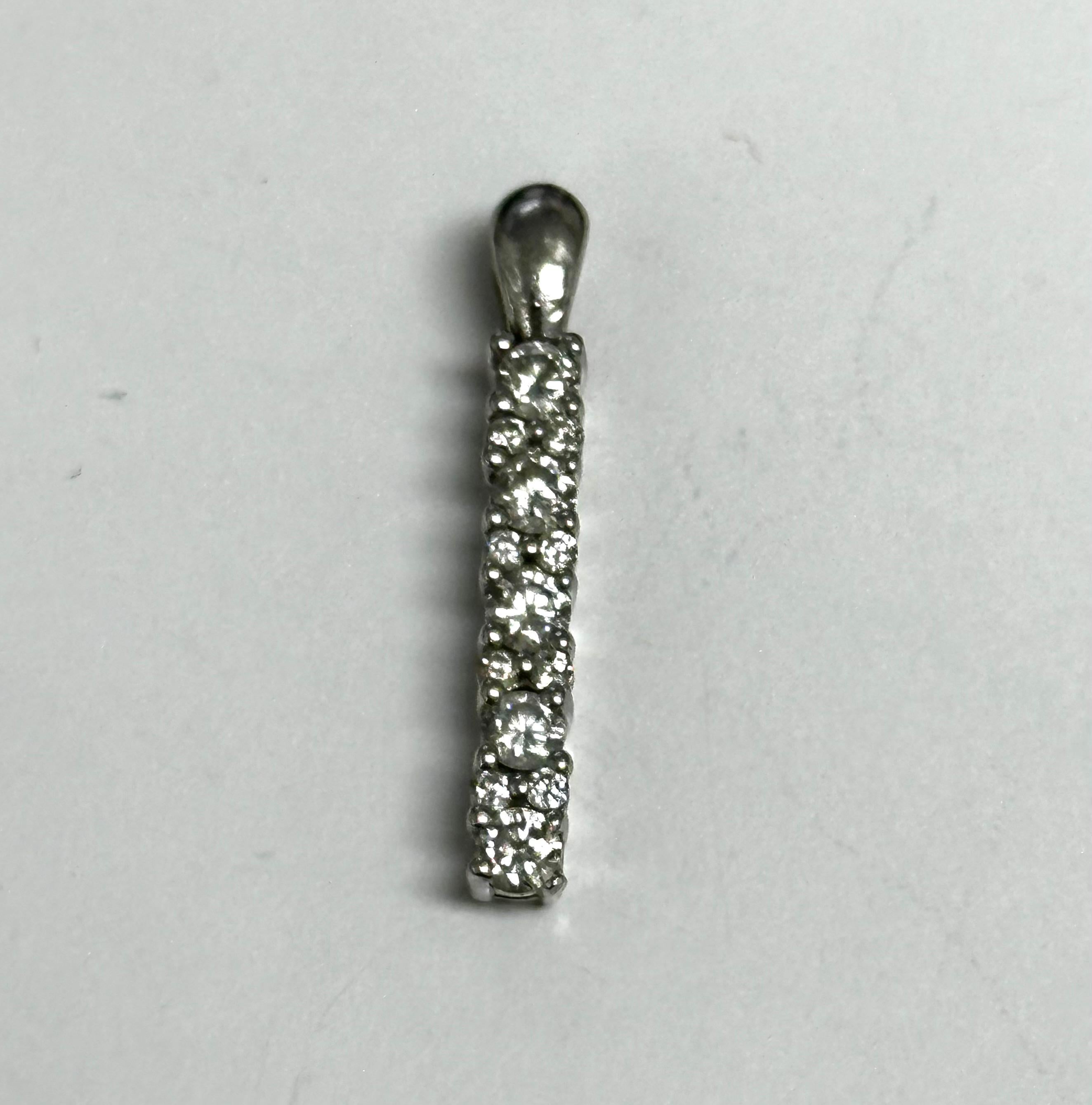 Contemporary Diamond Pendant Necklace in White Gold For Sale