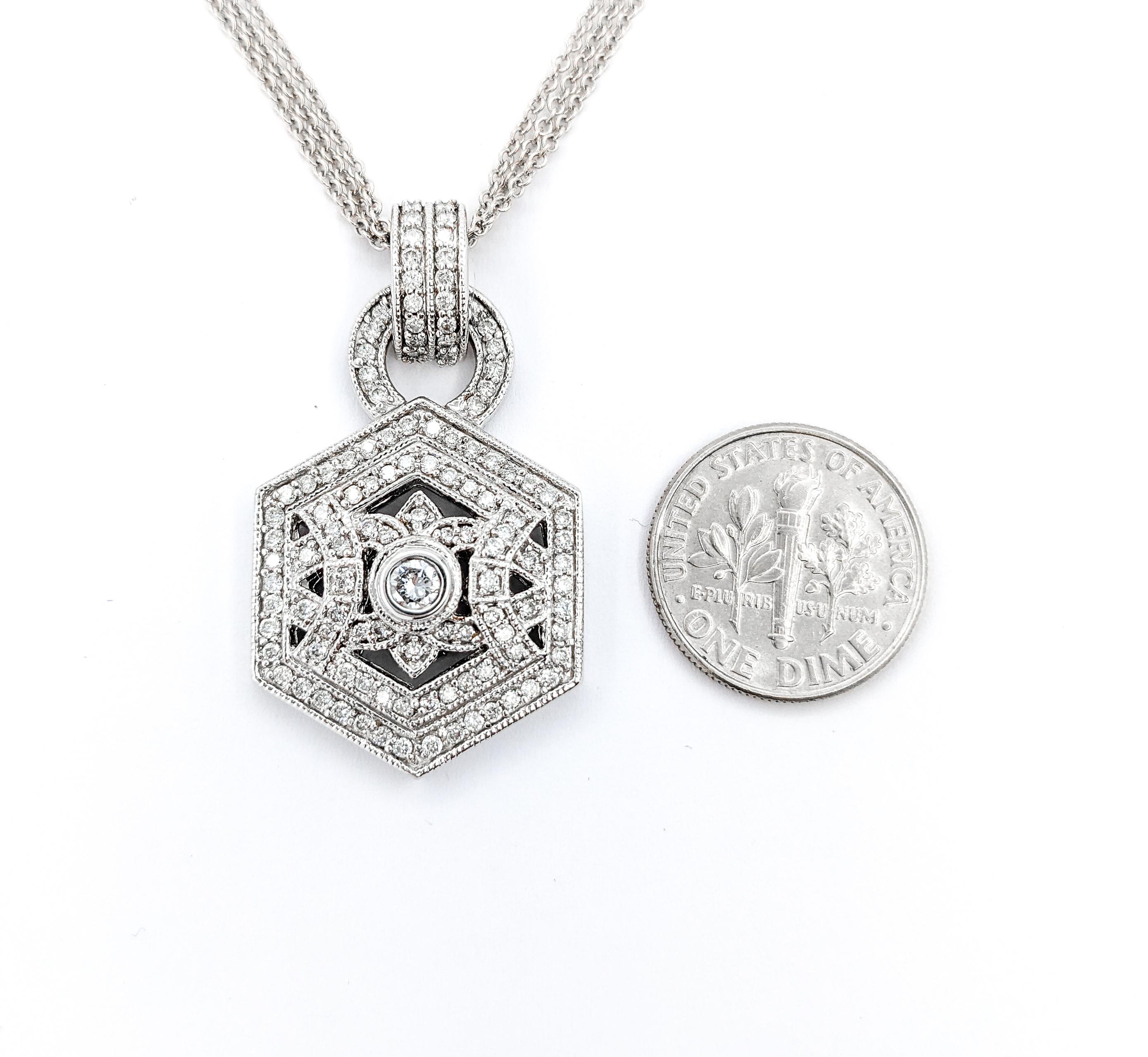 Diamant-Anhänger-Halskette aus Weißgold 1