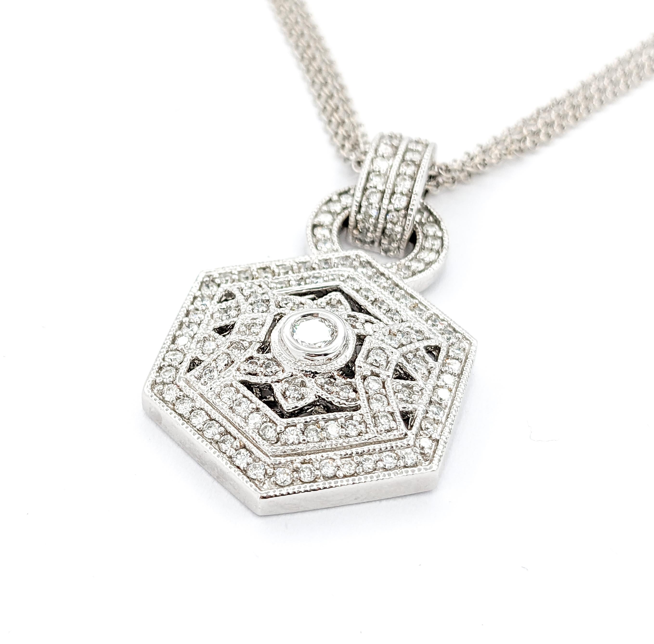 Diamant-Anhänger-Halskette aus Weißgold 2