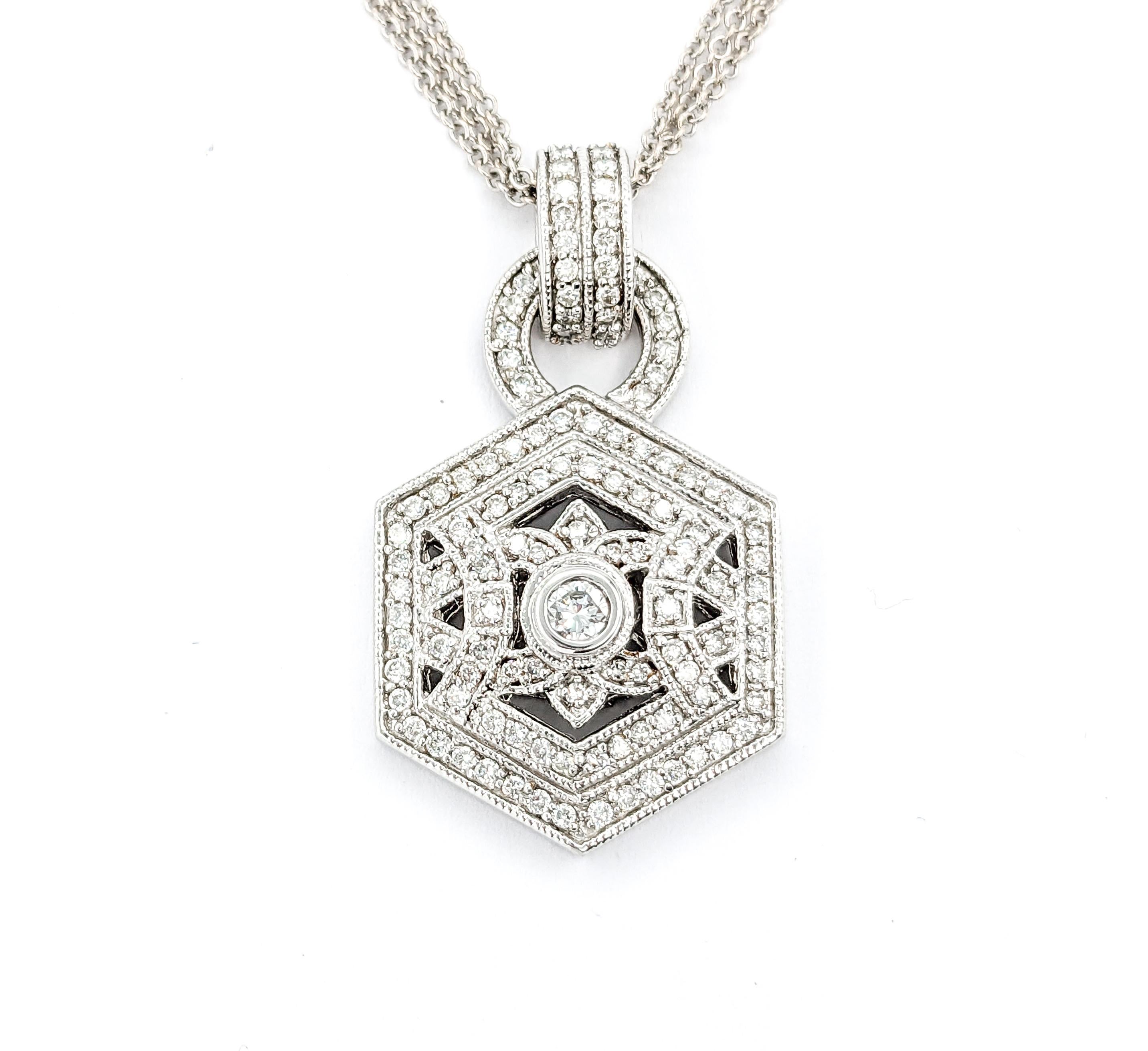 Diamant-Anhänger-Halskette aus Weißgold 3