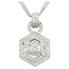 Diamant-Anhänger-Halskette aus Weißgold