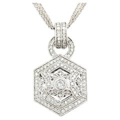 Diamond Pendant Necklace in White Gold