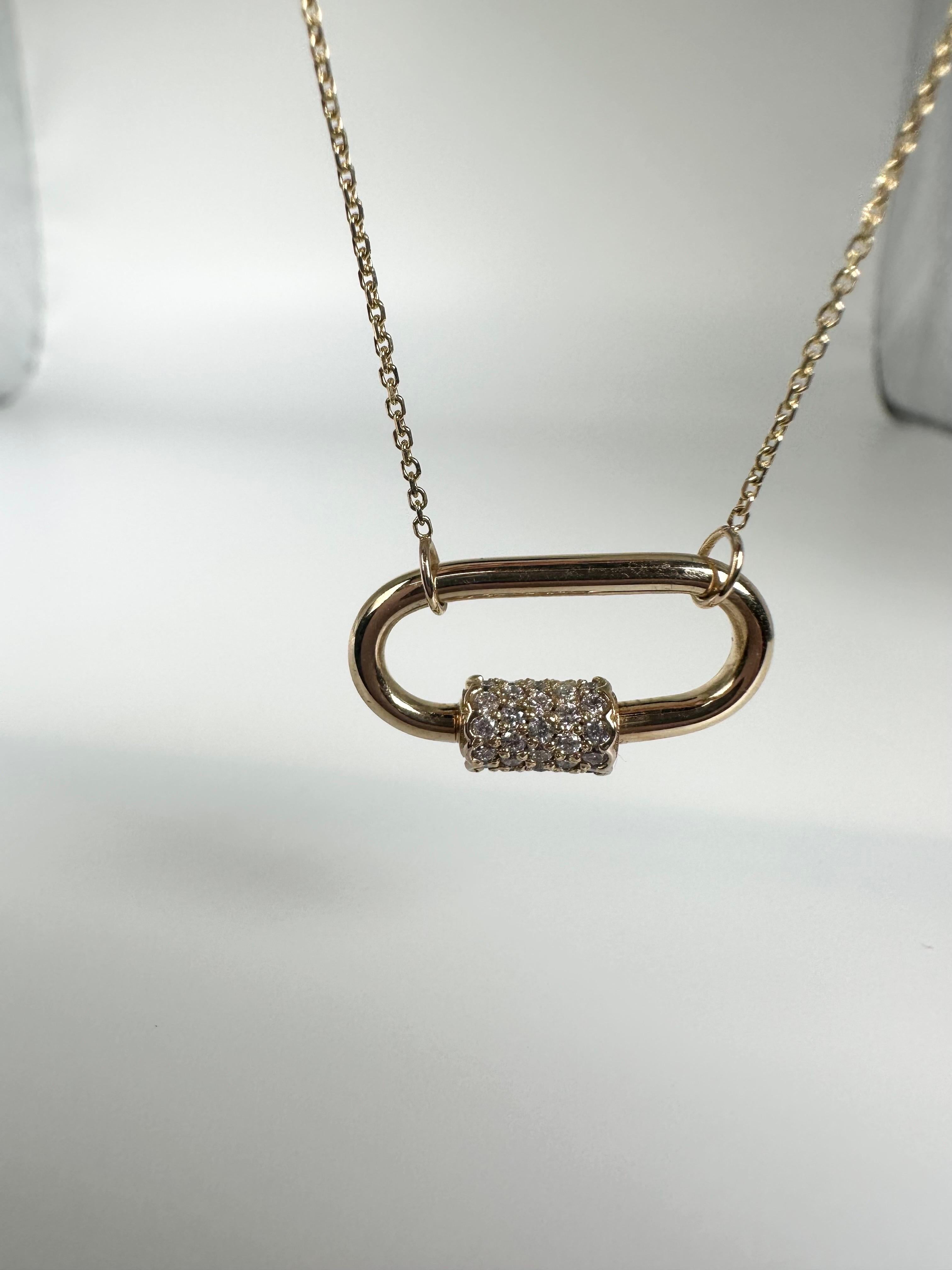 Diamond pendant necklace modern 14KT gold movable pendant In New Condition For Sale In Jupiter, FL