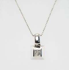 Diamond Pendant Necklace Platinum 14K Gold Chain SPARK