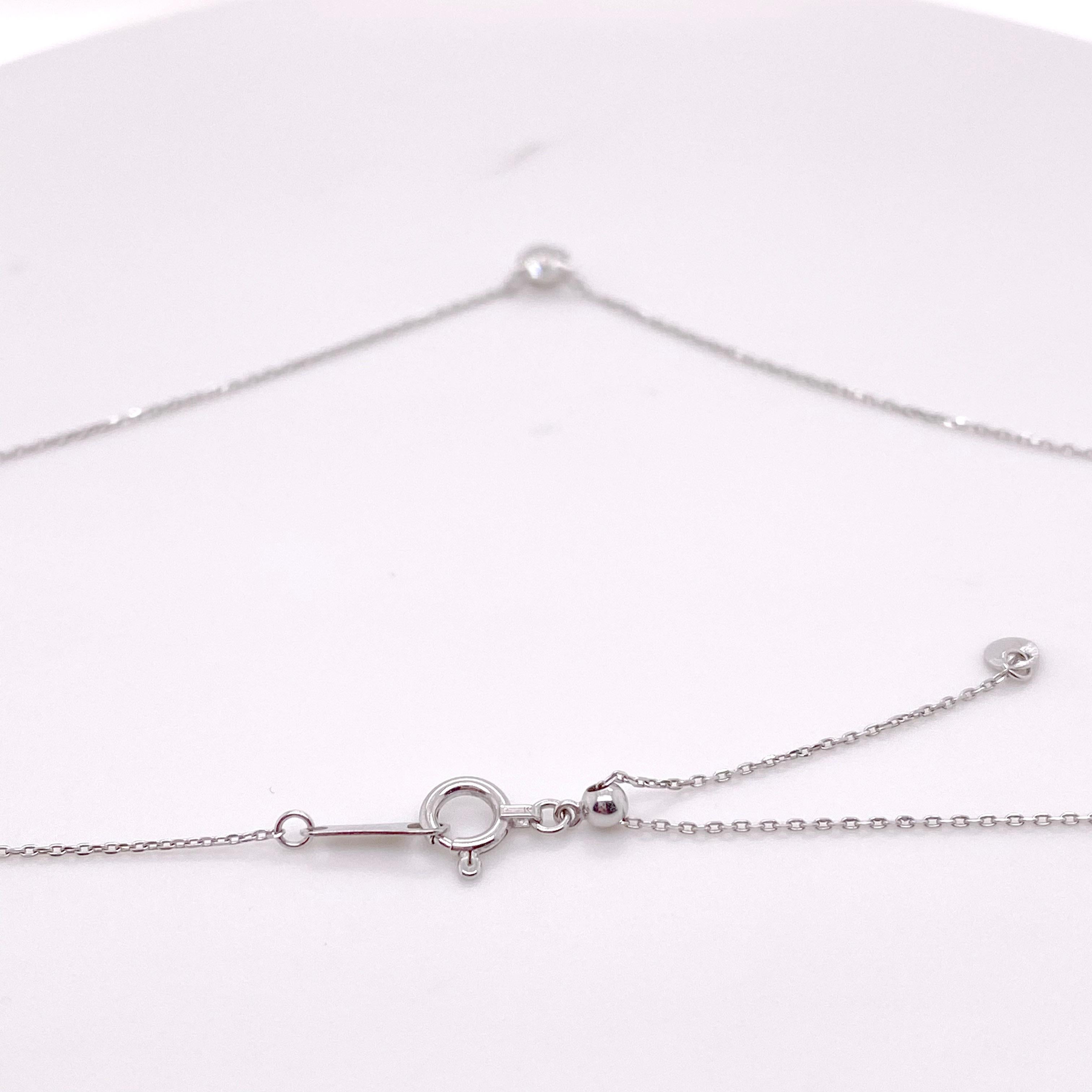 Diamant-Anhänger-Halskette, runder Brillant-Diamant 0,20 Karat oder 1/5 Karat im Zustand „Neu“ im Angebot in Austin, TX