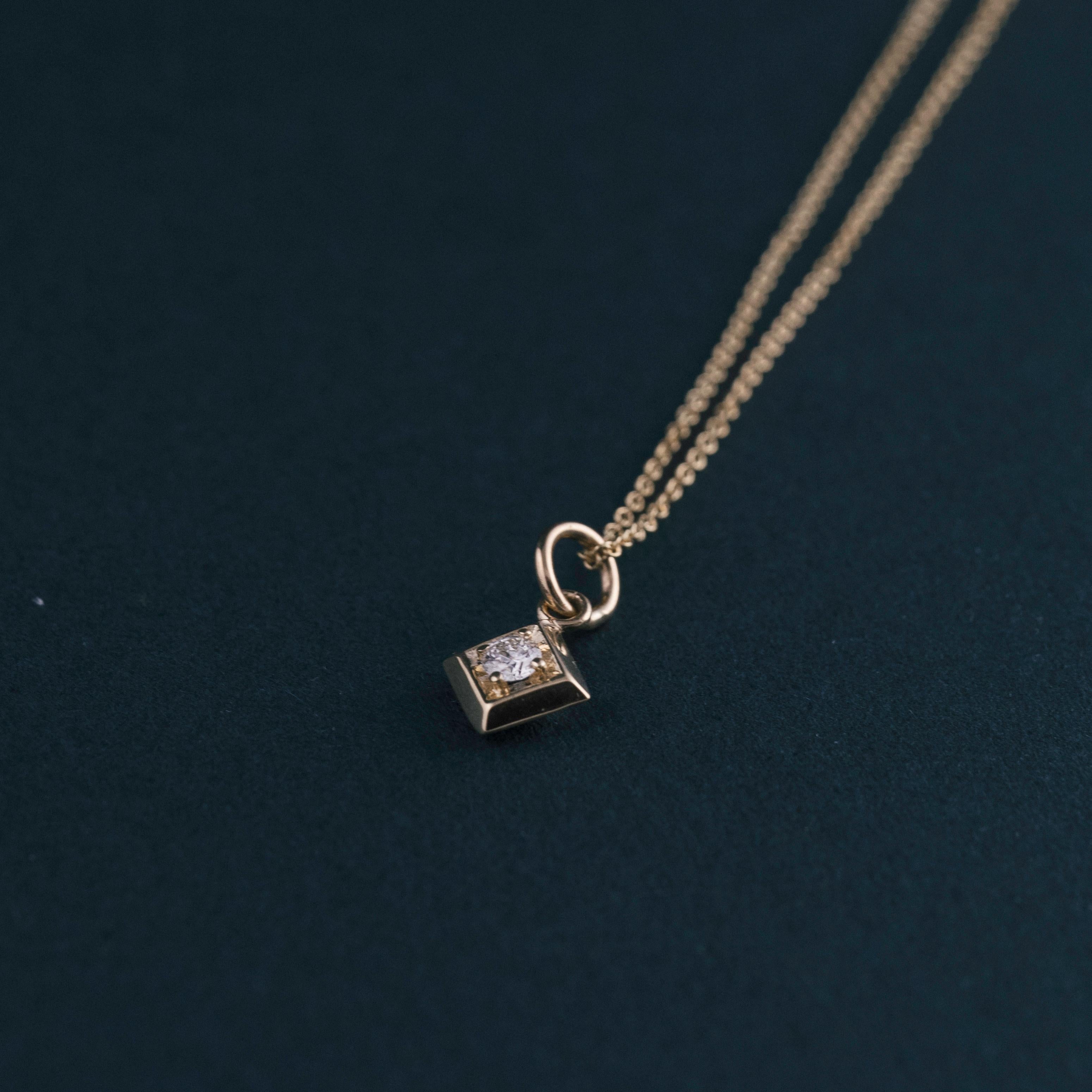 square pendant diamond necklace