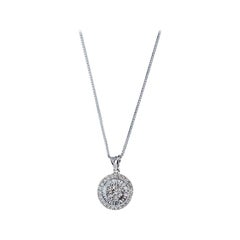 Diamond Pendant of 0.45 Carat in 18 Karat Gold Mounting and Chain