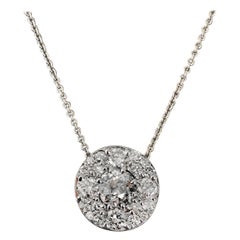 Diamond Pendant Pave 1.15 Carat Total Weight, 14 Karat White, Ben Dannie