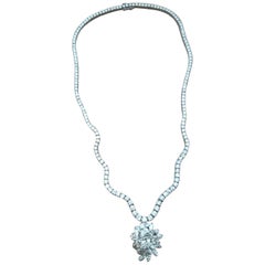 Diamond Pendant Ring Necklace 22.27 Carat in Platinum