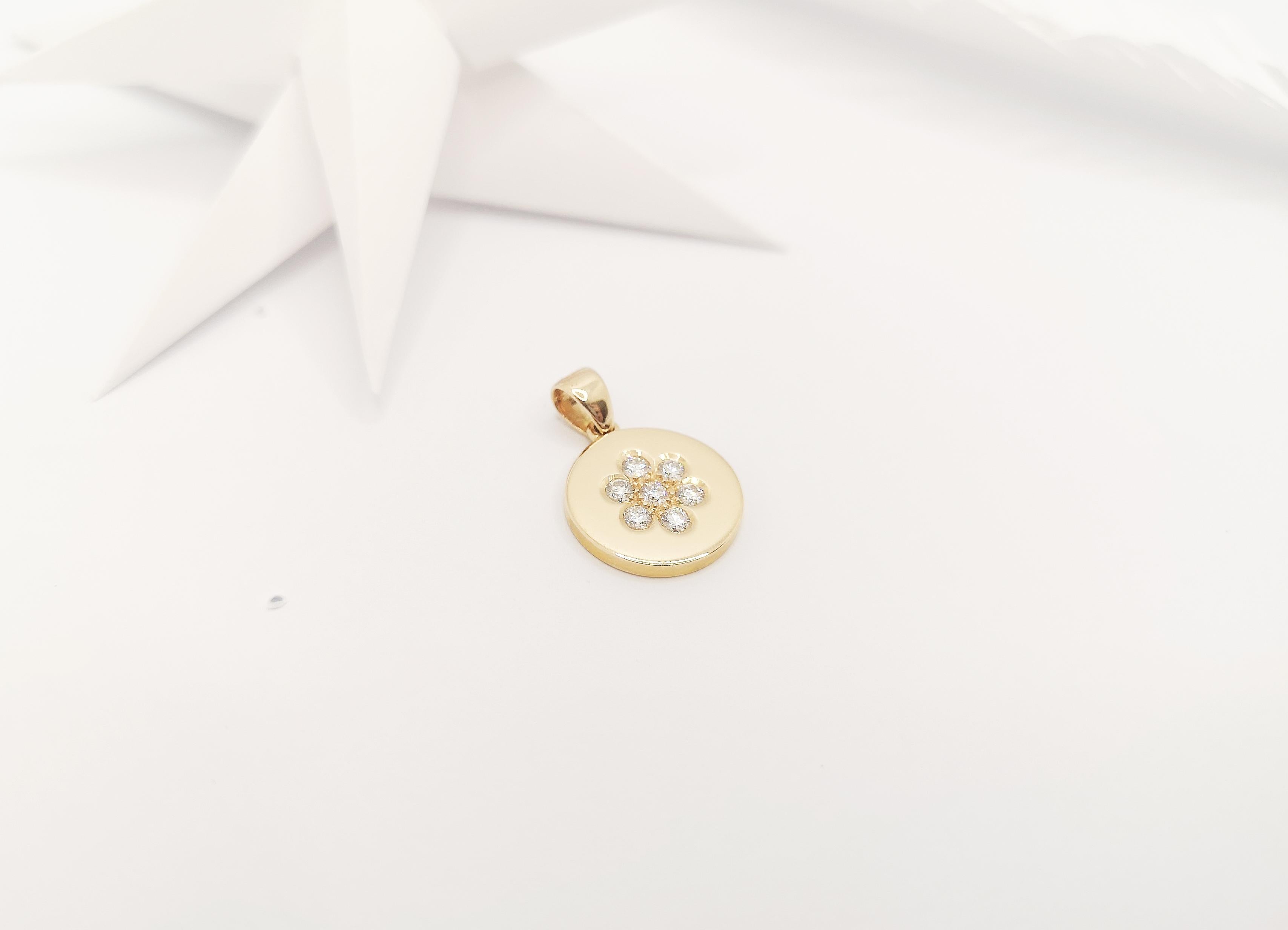 Taglio brillante Ciondolo con diamante incastonato in oro rosa 18 carati in vendita