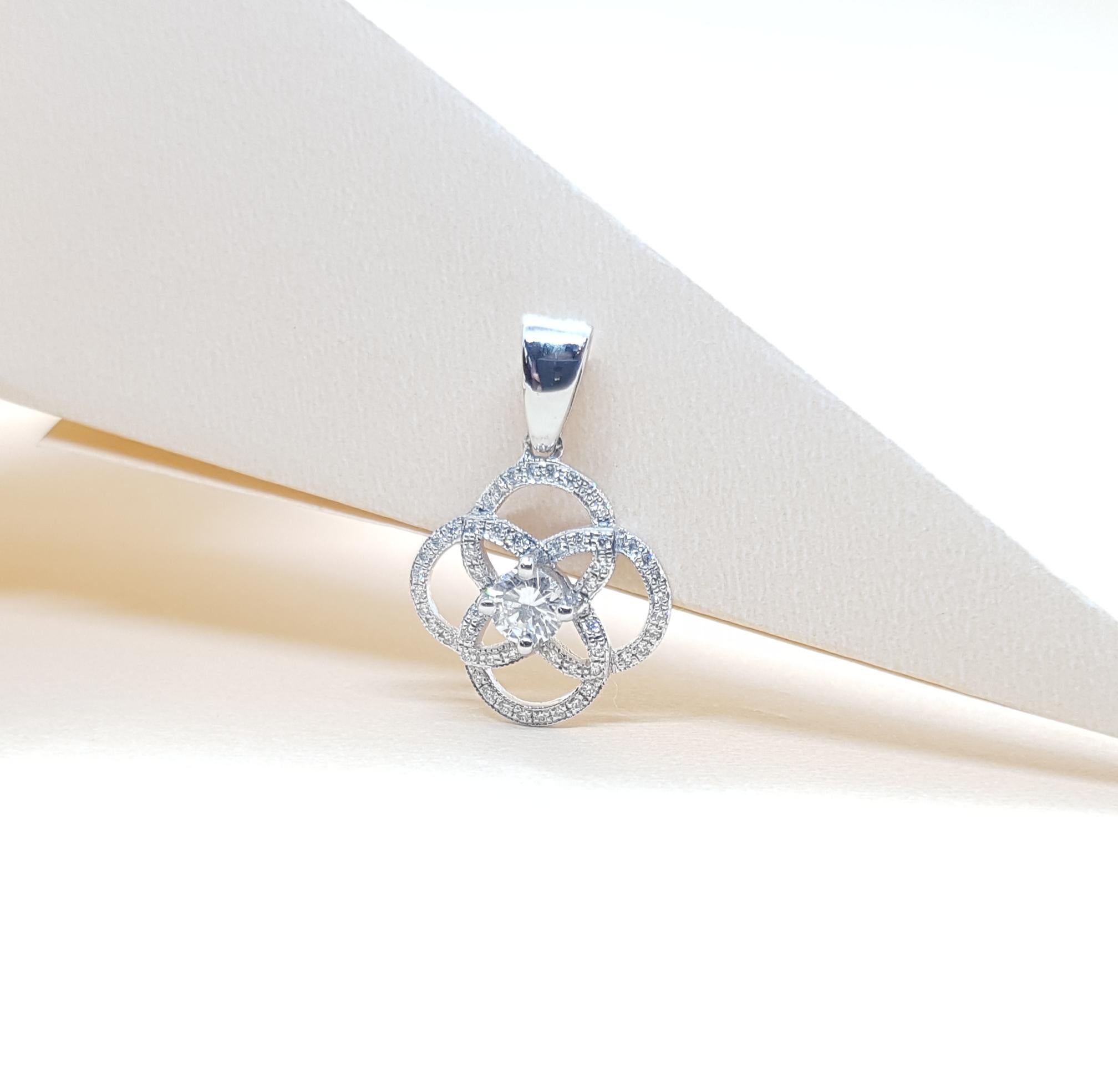 Diamant-Anhänger in 18 Karat Weißgold gefasst (Zeitgenössisch) im Angebot