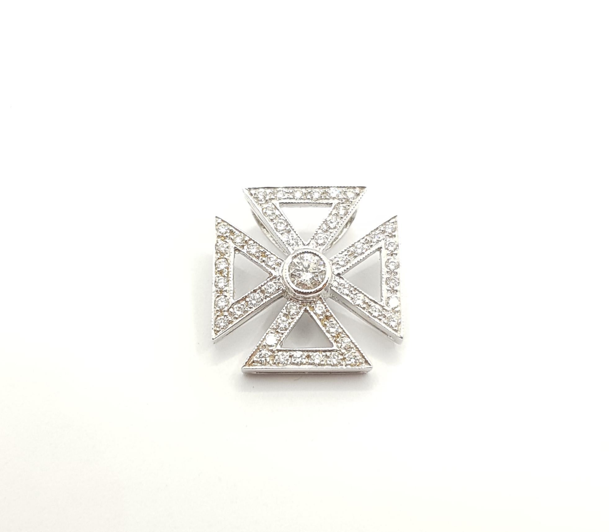 Diamant-Anhänger aus 18 Karat Weißgold in Fassungen (Zeitgenössisch) im Angebot