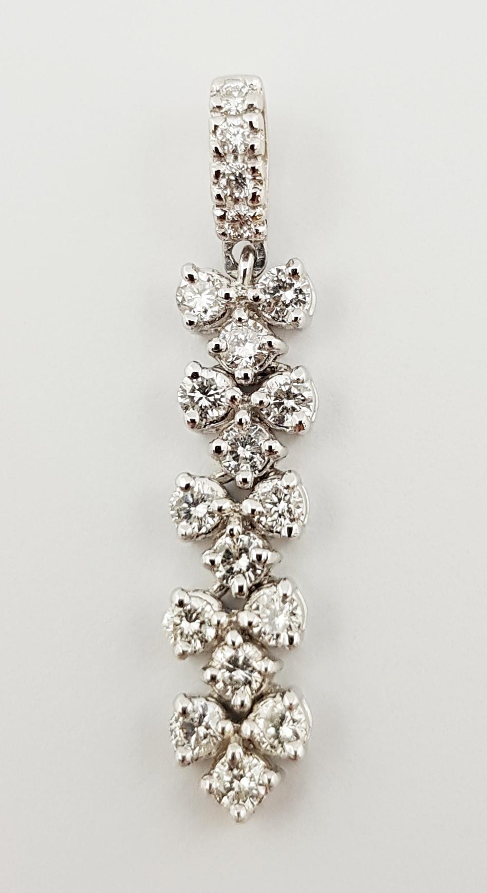 Contemporary Diamond  Pendant set in 18 Karat White Gold Settings For Sale
