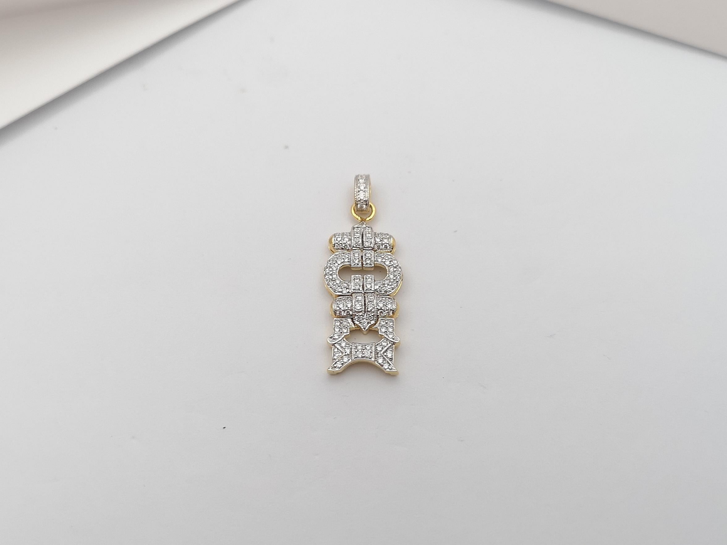 Pendentif en or blanc 18 carats serti de diamants Pour femmes en vente