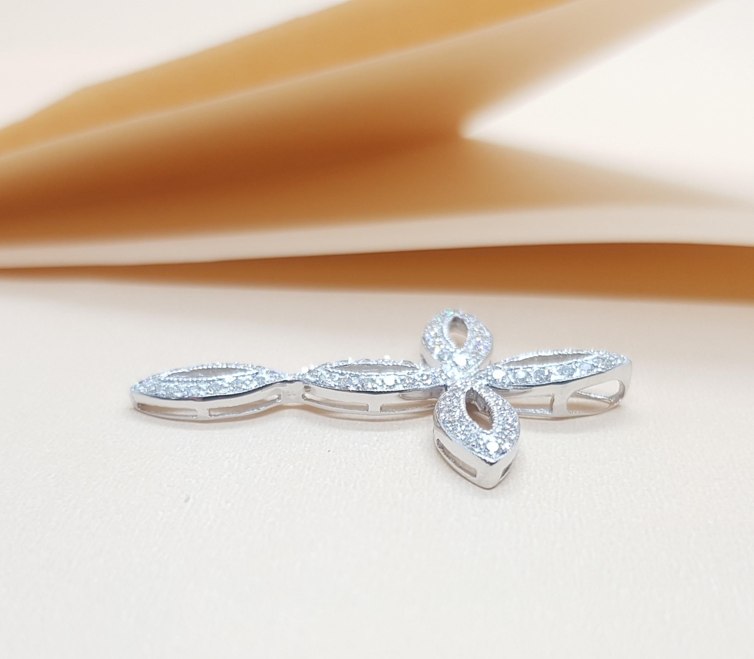 Diamant  Pendentif en or blanc 18 carats en vente 1