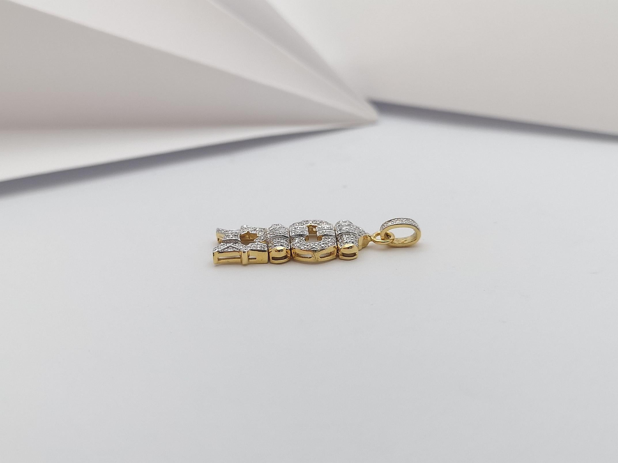 Pendentif en or blanc 18 carats serti de diamants en vente 2