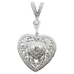 Pendentif en diamant serti dans des montures en or blanc 18 carats