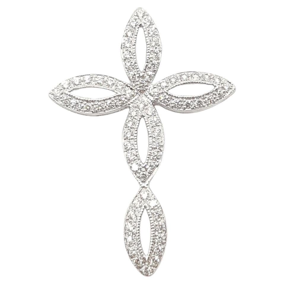Diamond  Pendant Set in 18 Karat White Gold Settings For Sale