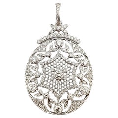 Pendentif en diamant serti dans des montures en or blanc 18 carats