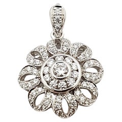 Pendentif en or blanc 18 carats serti de diamants