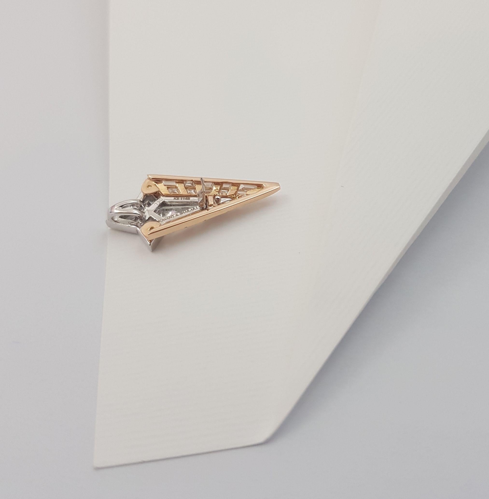 Pendentif en diamant serti dans des montures en or rose et blanc 18K  Unisexe en vente