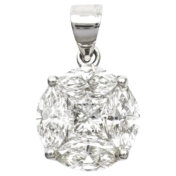 Diamond Pendant set in 18K White Gold Settings