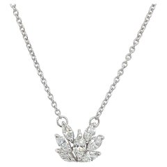 Diamond Pendant Set with 0.80ct Marquise Shape Diamonds in 18ct White Gold