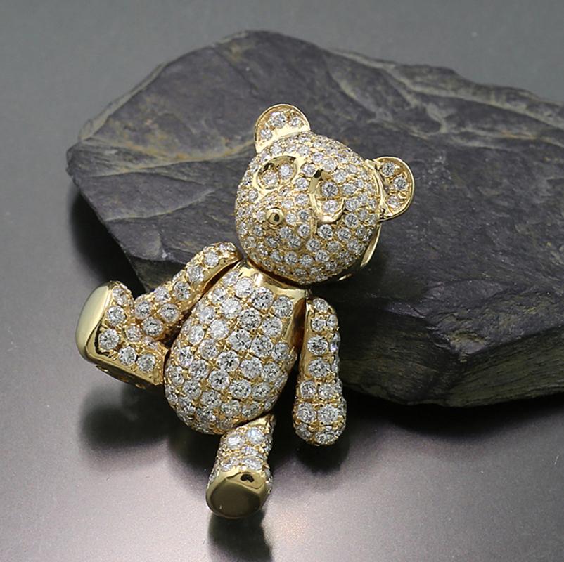 Pendentif diamant Teddy-Bear Or jaune 18 carats Unisexe en vente
