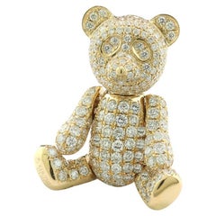 Colgante de Diamantes Osito de Oro Amarillo de 18 Kilates