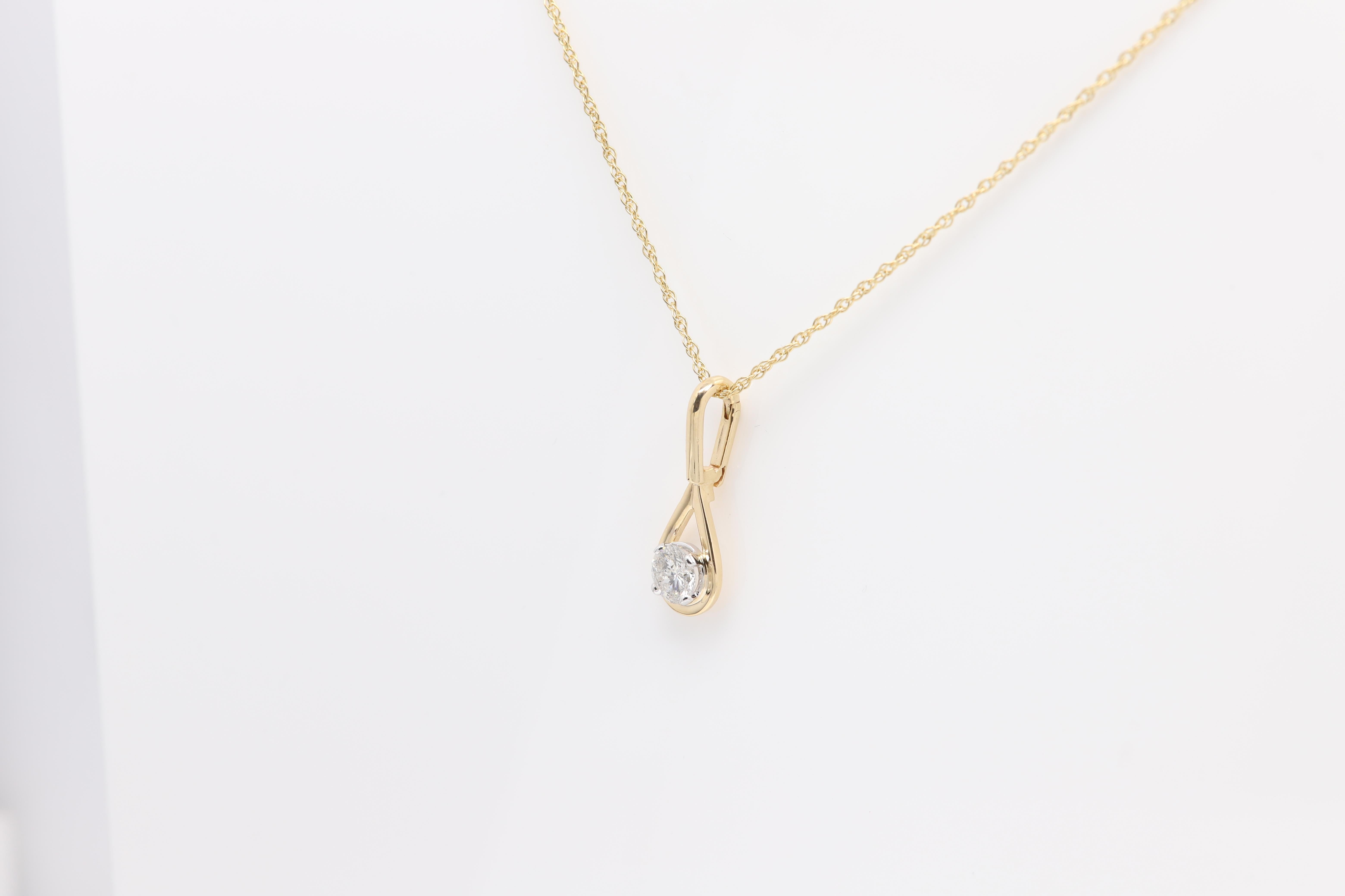 Women's Diamond Pendant With Enhancer 14 Karat Yellow Gold Diamond 1.0 Carat  For Sale