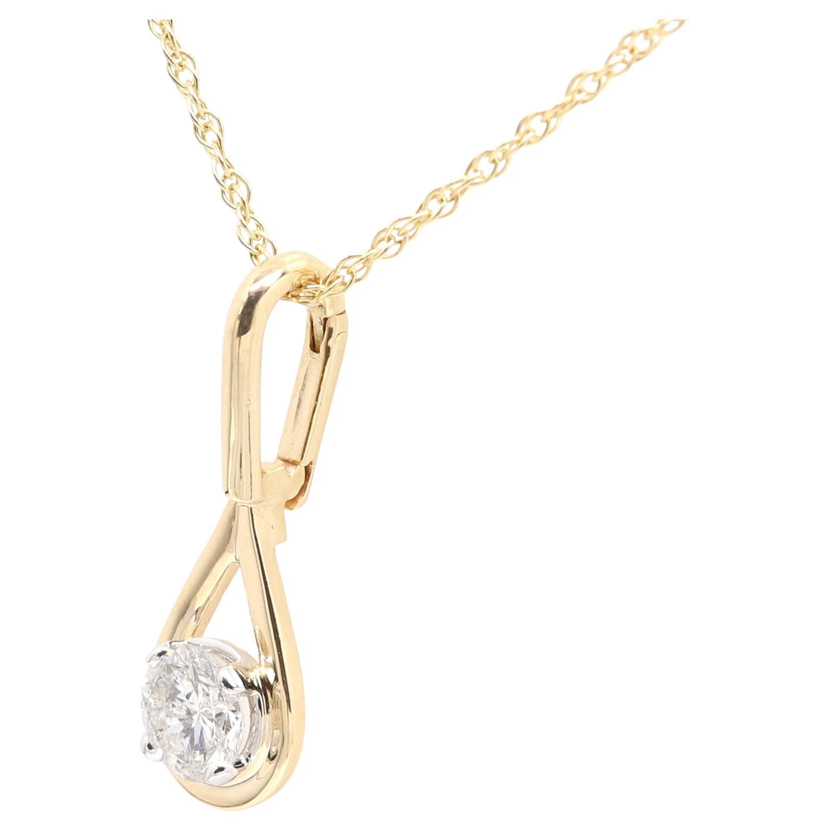 Pendentif en or jaune 14 carats avec diamant de 1,0 carat  en vente