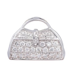 0.89cts Diamond and  gold Pendent purse shape