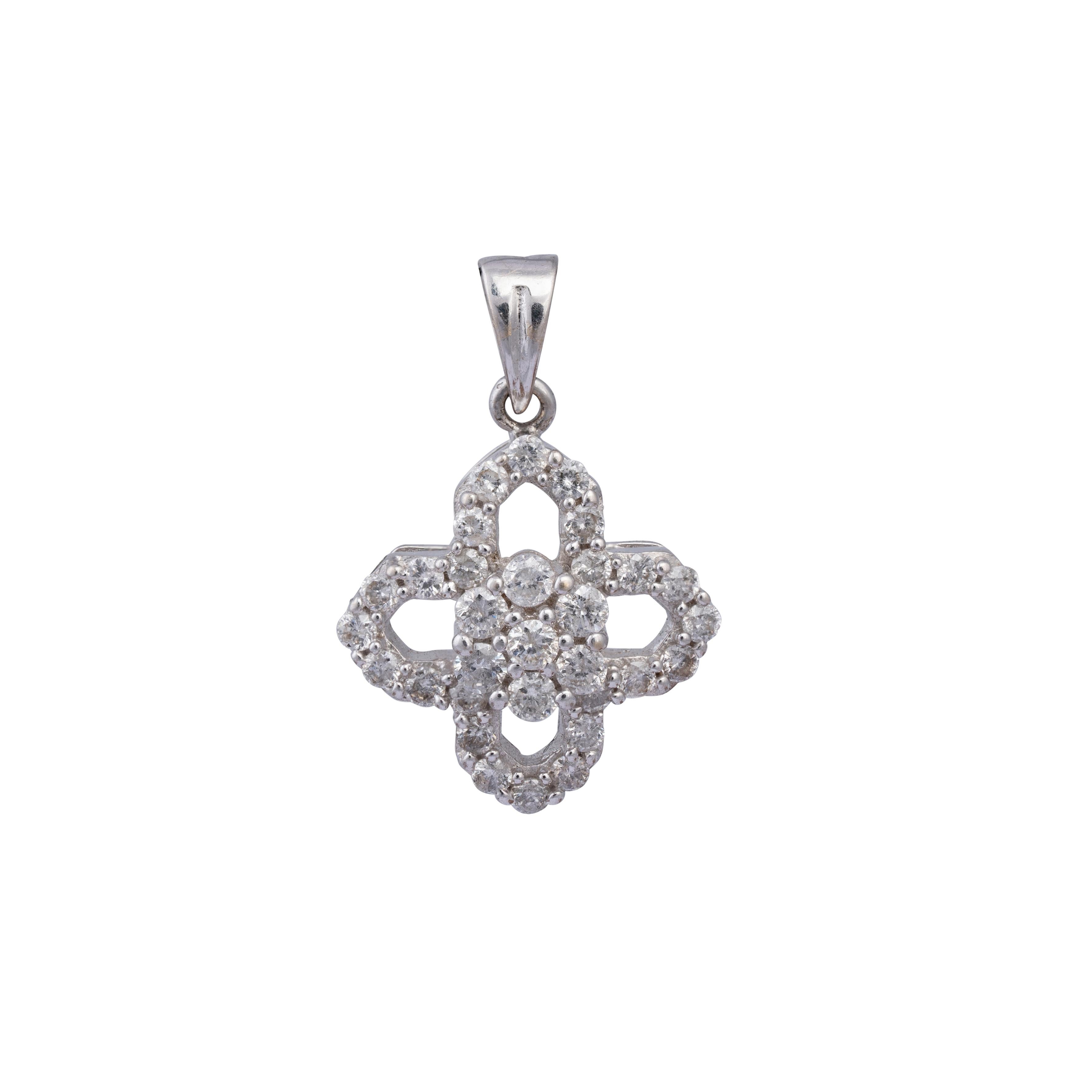 1.30cts Diamond gold Pendent Set In New Condition For Sale In jaipur, IN