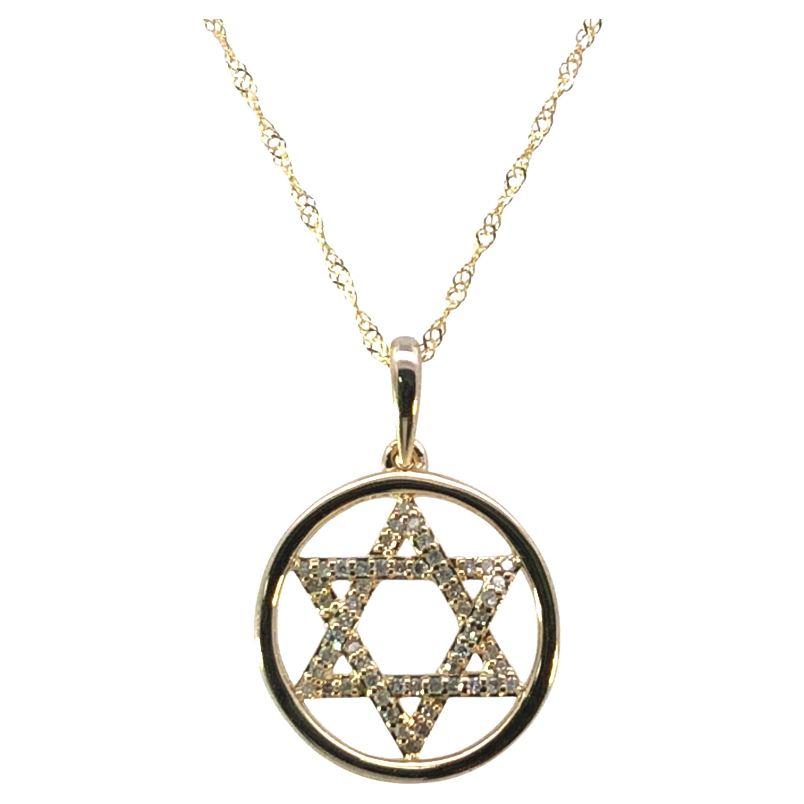 Diamond Pendent Star of David  .15ct 14k yg