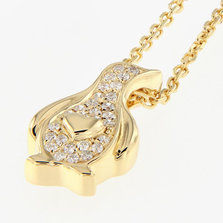 Diamond Penguin Pendant Gold Necklace at 1stDibs penguin diamond necklace