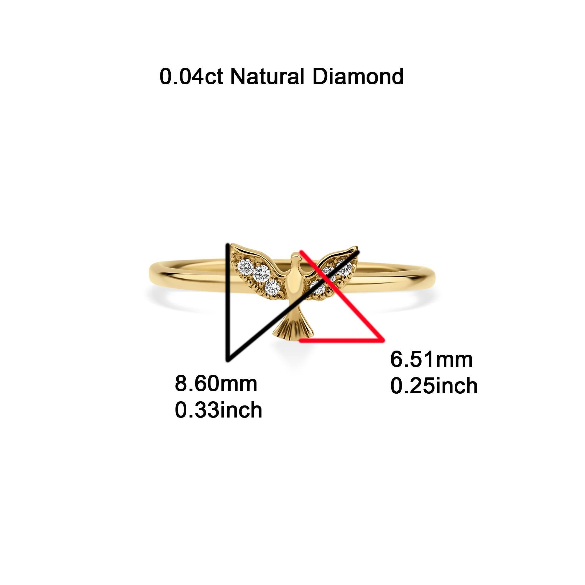 Diamond Phoenix 0.04ct Solid Gold Ring For Sale 2