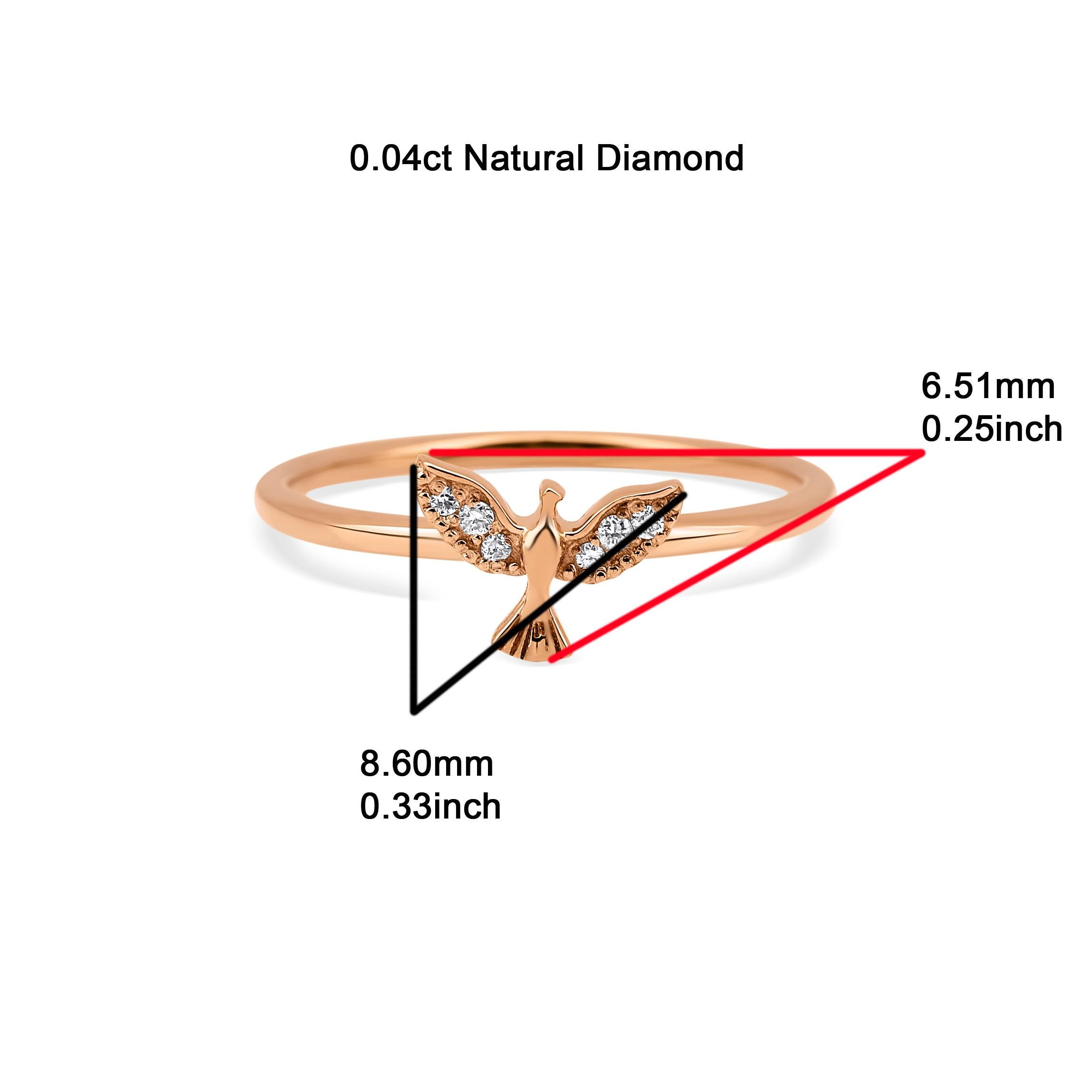 Diamond Phoenix 0.04ct Solid Gold Ring For Sale 3