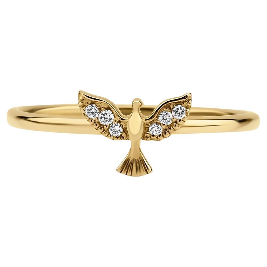 Diamond Phoenix 0.04ct Solid Gold Ring
