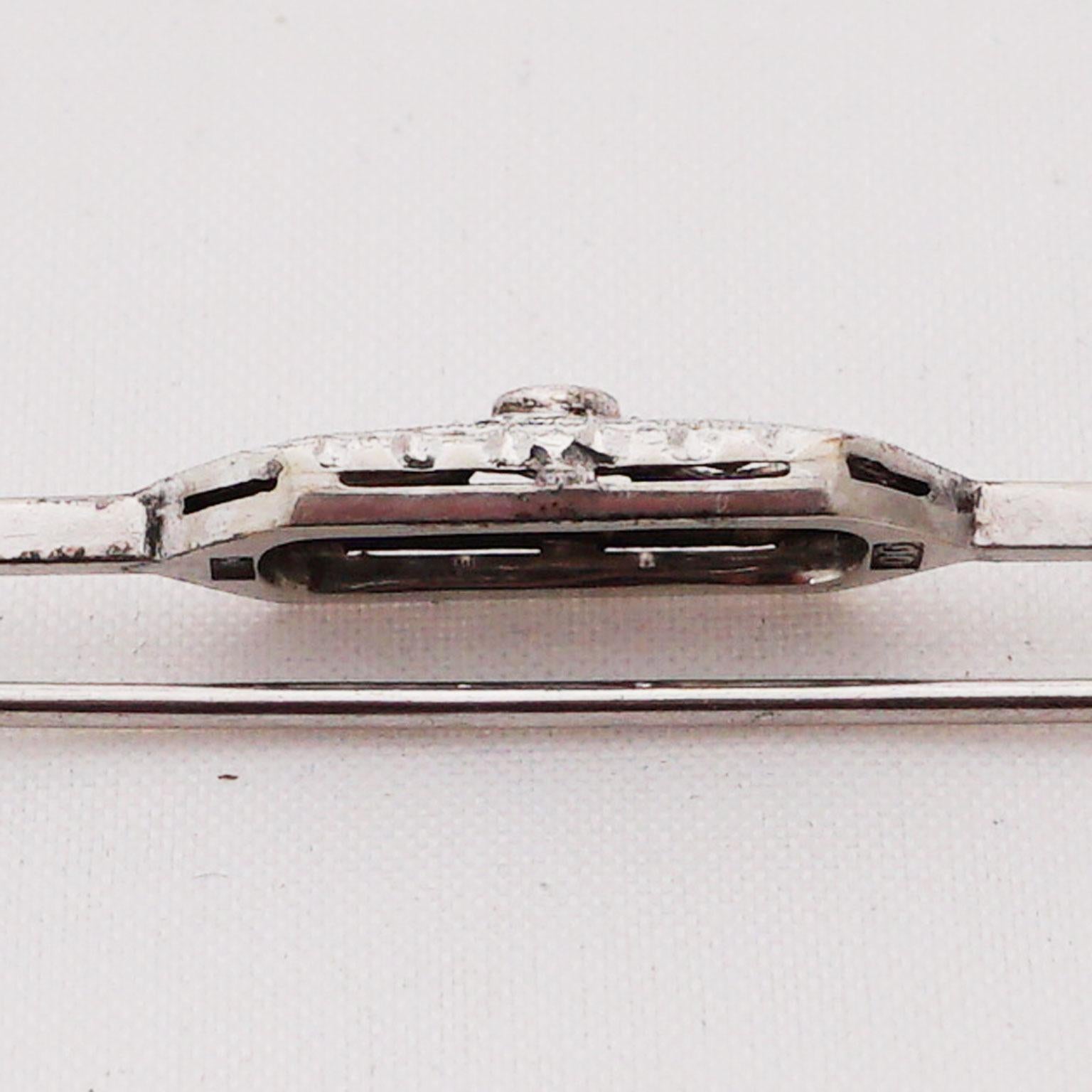 Old European Cut Diamond Pin of Art Deco, 1920s For Sale