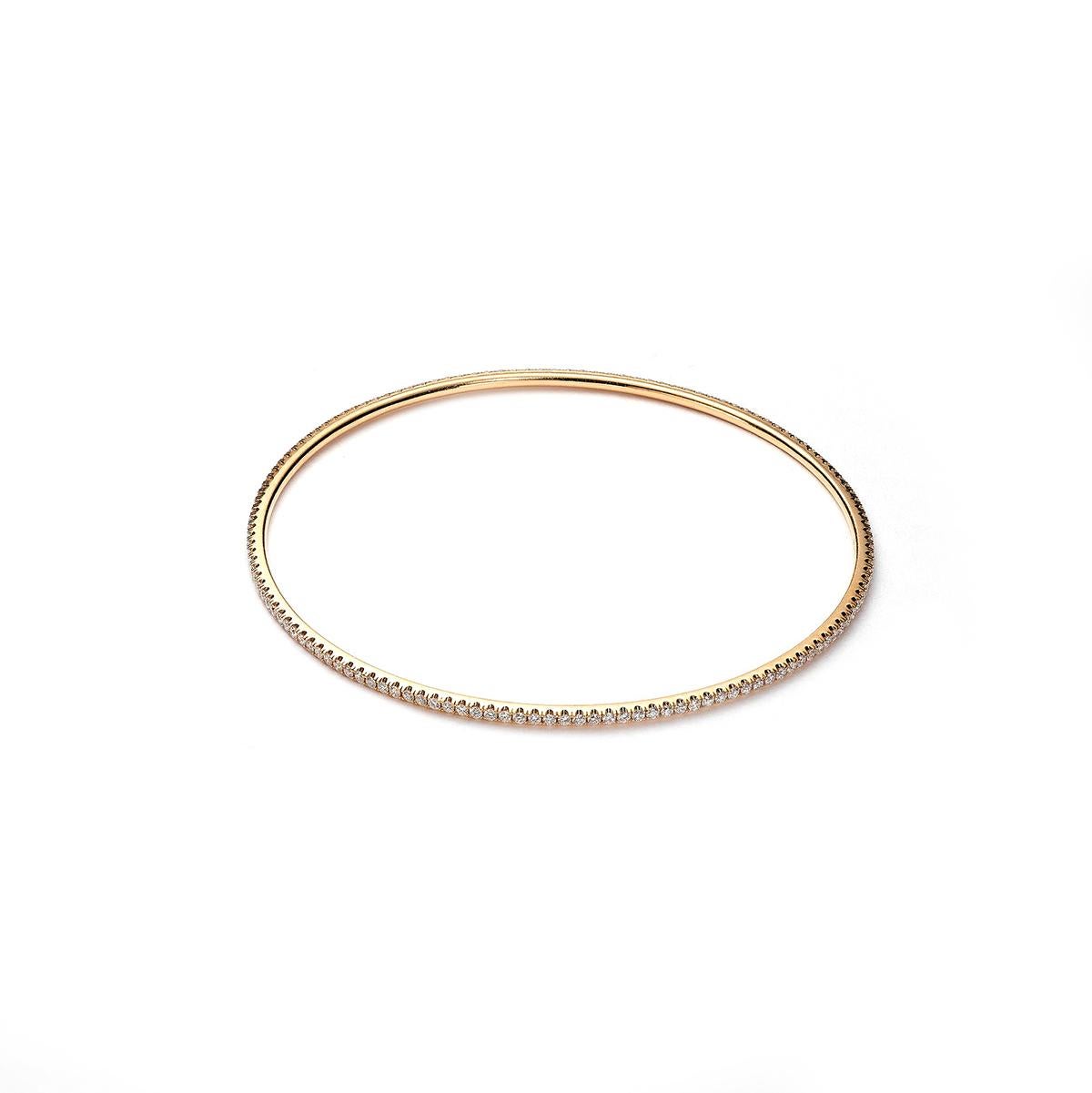 Bangle in 18kt pink gold set with 136 diamonds 1.36 cts