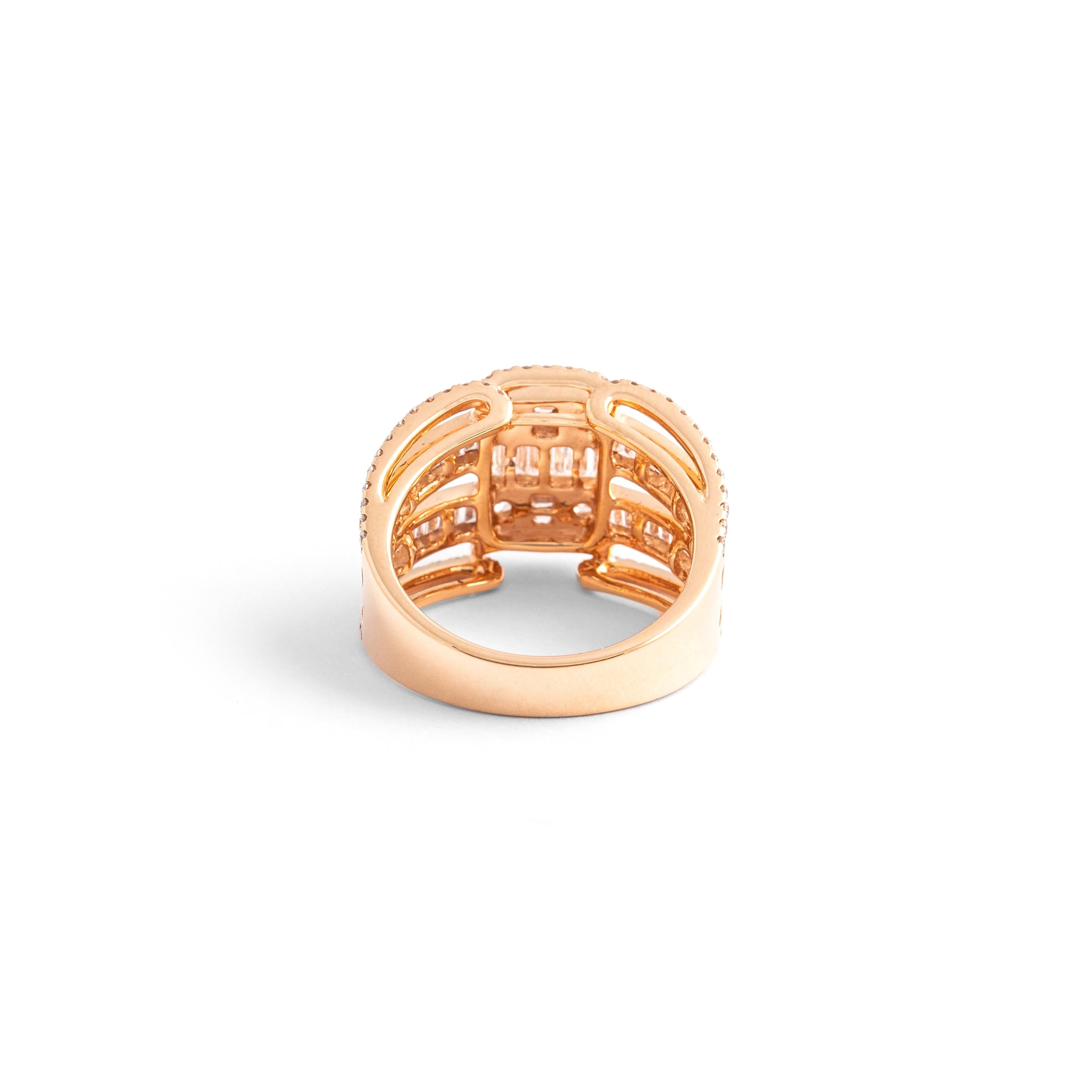 Diamond Pink Gold Ring For Sale 2