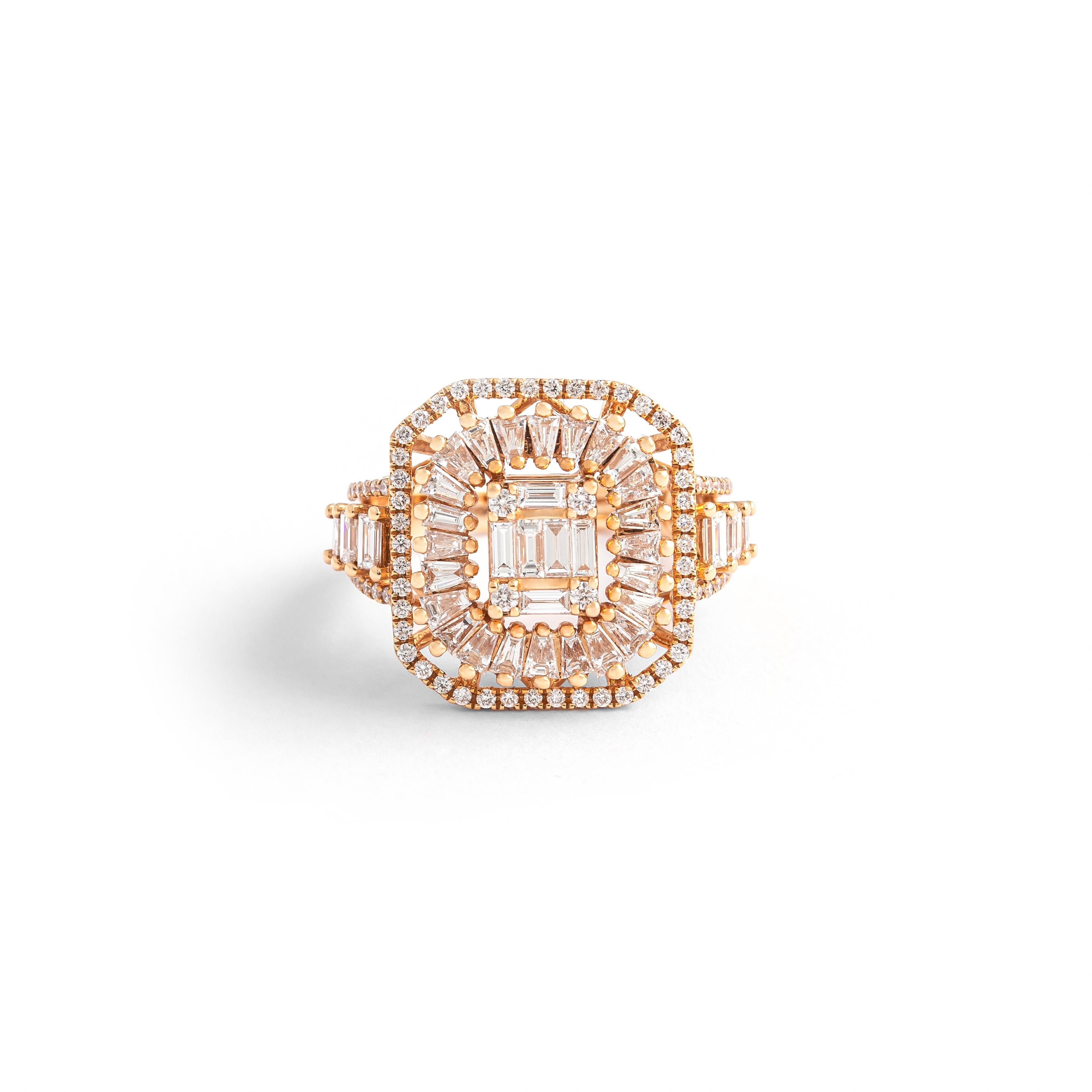 Ring aus Roségold mit Diamanten (Zeitgenössisch) im Angebot