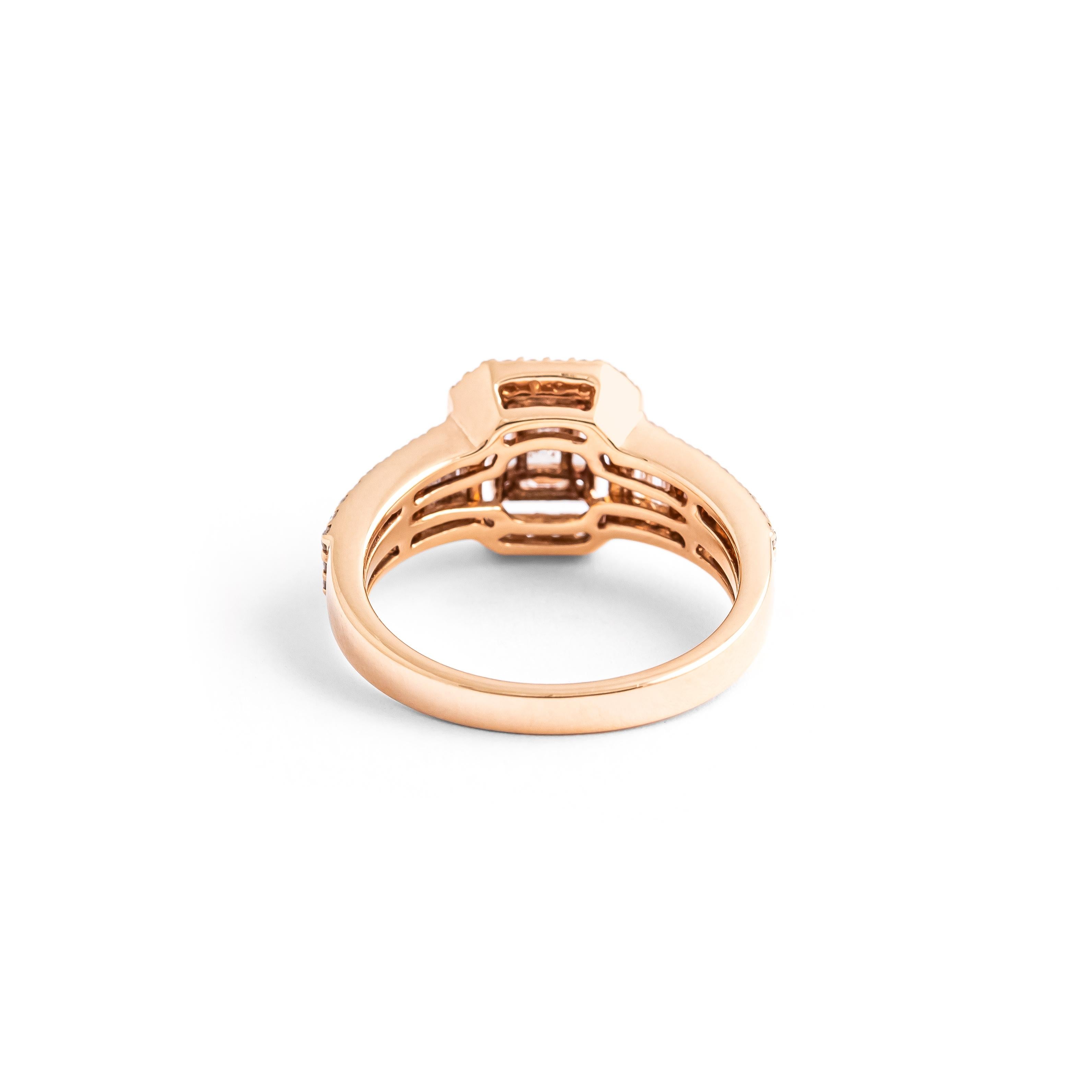 Diamond Pink Gold Ring In New Condition For Sale In Geneva, CH