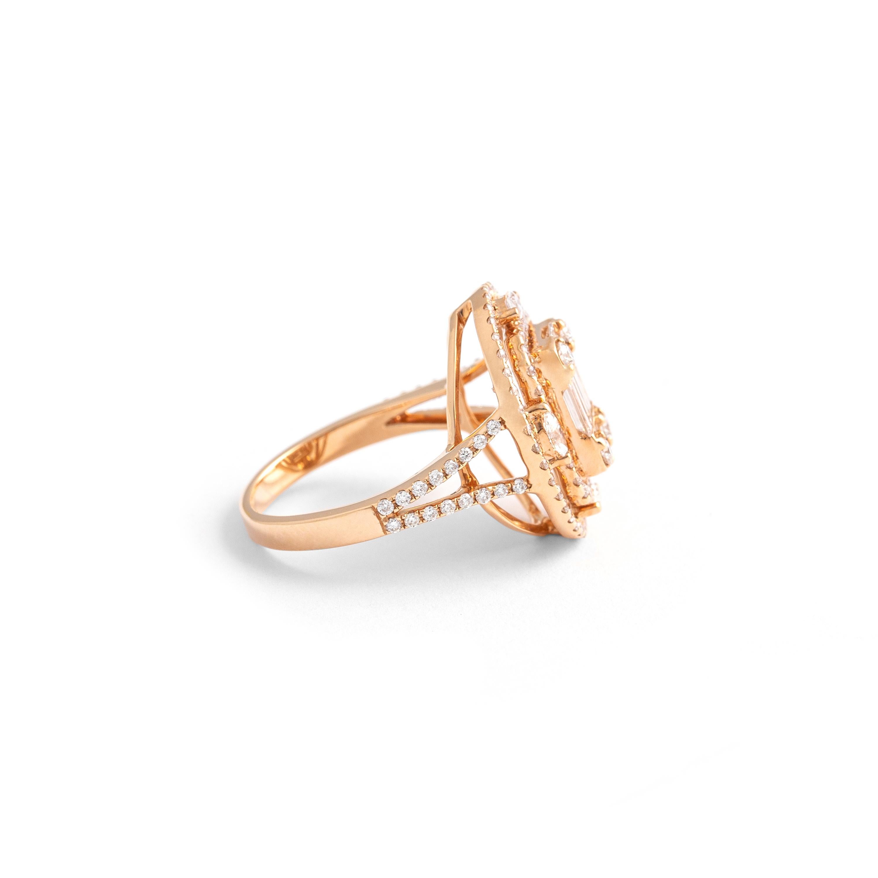 Ring aus Roségold mit Diamanten im Zustand „Neu“ im Angebot in Geneva, CH